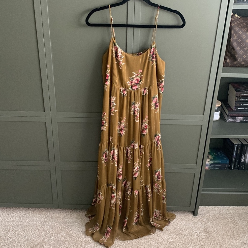 Madewell Maxi Copper Floral Dress size 8 - Picture 2 of 10